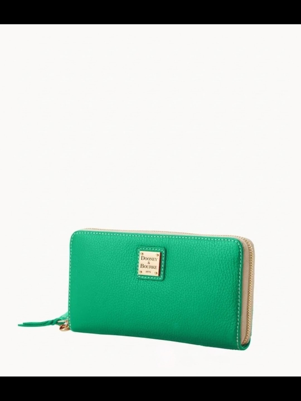 NWT! Dooney & Bourke Lucca Leather Zip Around Wallet in KELLY GREEN
